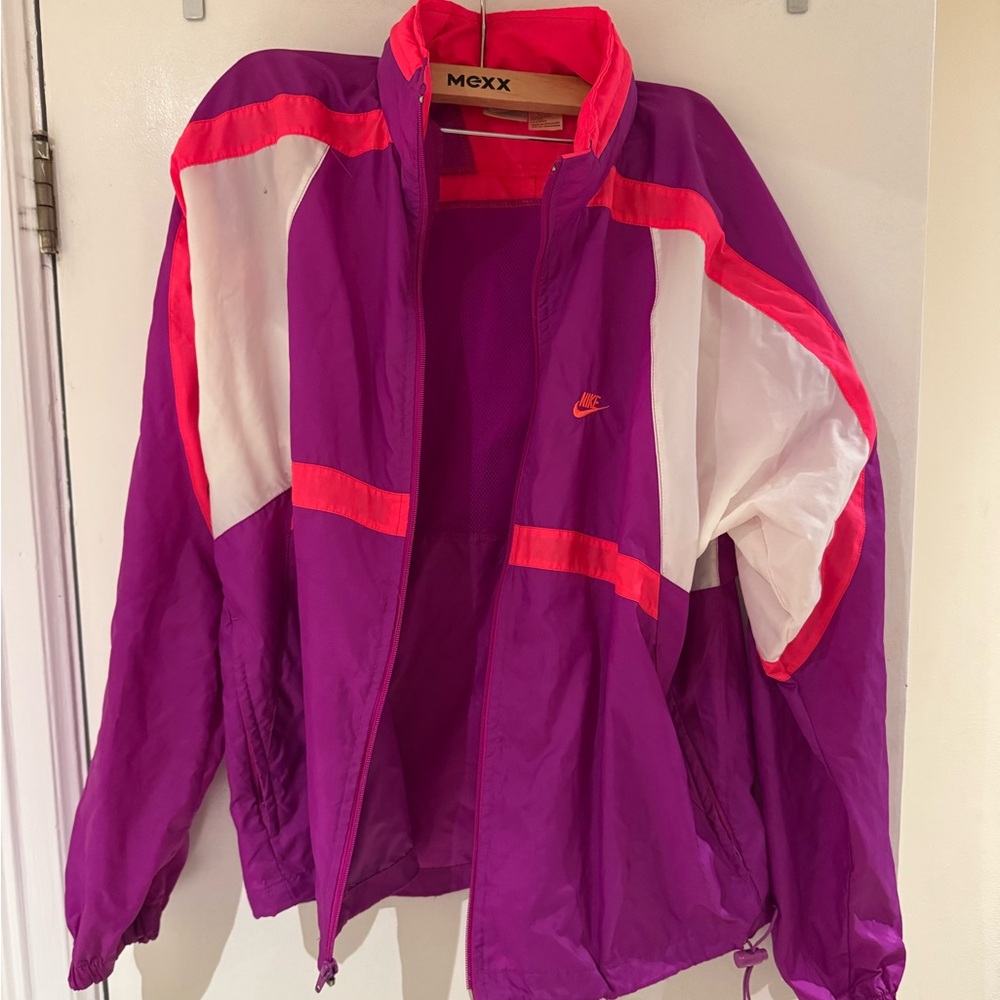 Vintage Nike Red and Purple Wind breaker jacket